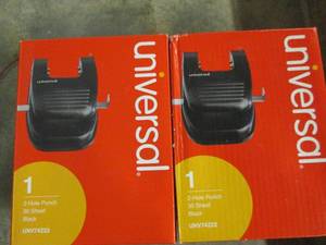 lot 450 image: 2 new universal 2-hole punch 30 she...
