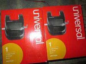 lot 485 image: 2 new universal 2-hole punch 30 she...