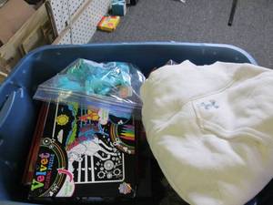 lot 531 image: blue tote with games in it and some...
