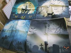 lot 560 image: 4 new halloween decorative pillow c...