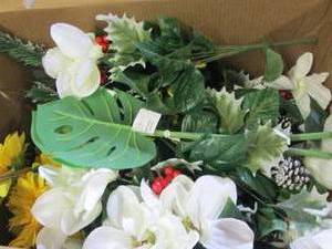 lot 617 image: box of faux flowers ...