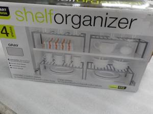 Grey 4 Shelves Shelf Organizer...