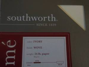 Southworth Resume Ivory Paper...