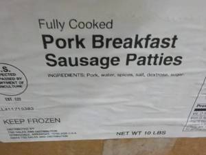 10 lb. Box Frozen Pork Breakfast Sa...