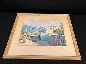 lot 44 image: Vintage Original Watercolor - Walkway in the Garden