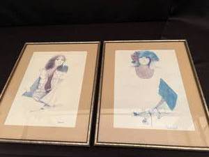 lot 59 image: Pair of Mid Century Modern Christine Rosamond Prints