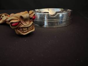 lot 87 image: Unique Pipe and Metal Ashtray