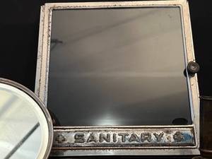 lot 108 image: Vintage Mirror, Candlestick & Medicine Box Cover