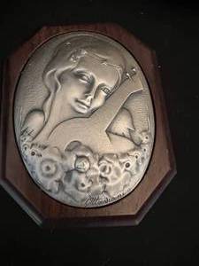 lot 109 image: Metal Scalloped Bowl, Vase and Plaque