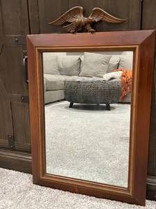 lot 35 image: Wood Mirror with Eagle