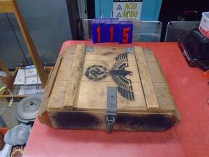 Wood ammo box with german marking. As shown.