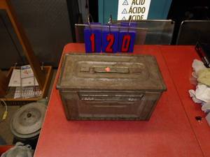 Metal ammo box. As shown.
