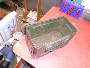 Metal ammo box. As shown.