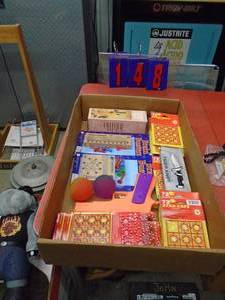 Flat of toys. As shown.