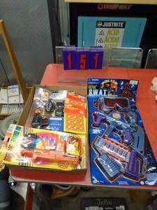Flat of toy guns. As shown.