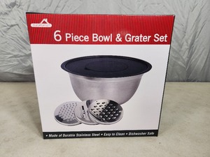 New 6 Piece Bowl and Grater Set