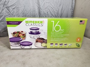 New Kitchen Classics 16 Piece Glass Food Storage Set