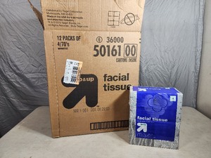 New Case of 48 Boxes of Up and Up Facial Tissue