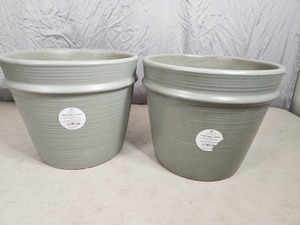2 New Threshold Stone Gray Planters