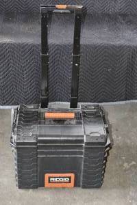 lot 24 image: RIDGID Pro Gear Cart Tool Box in Black with contents