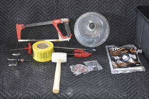 lot 66 image: Plano Storage container with various hand tools
