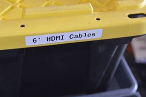 lot 105 image: HDX Tough Tote with 6 HDMI Cables