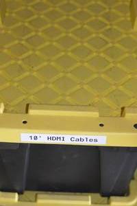 lot 110 image: HDX Tough Tote with 10 HDMI Cables