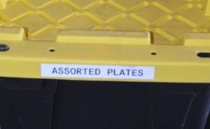 lot 119 image: HDX Tough Tote with Assorted Plates
