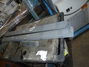 lot 31 image: Cart with shelving unit with 6 shelves, chemical pump