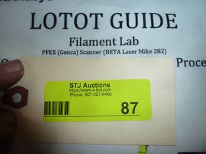lot 87 image: Filament Lab - PFEX (Genca) Scanner (Beta Laser Mike 282)