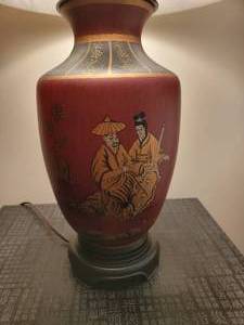 Asian Scene Ceramic Table Lamps