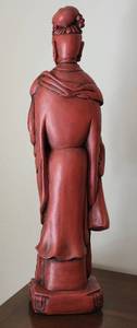 Chalkware Painted Standing Buddha Statue
