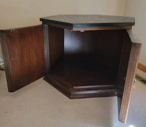 Century Furniture Asian Engraved Top Hexagon Side Table