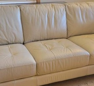 Modern Winter White Tufted Leather Sofa