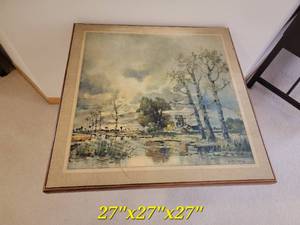 Washed Painting Folding Card Table