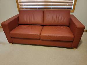 Sienna Leather Sleeper Loveseat Sofa