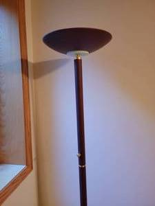 Mid-Century Burgundy Torchiere Lamp
