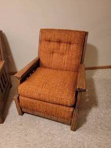 Retro Mid-Century Ranch Oak Armchair