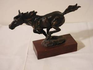 Bronze Metal Galloping Stallion Horse Statue