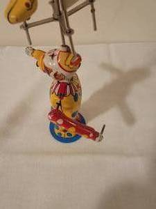 Vintage 1950s TPS Wind up Toy Clown with Monkey