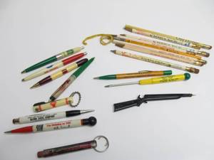 lot 146 image: Lot of Vintage Advertising & Novelty PensPencils