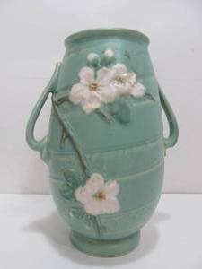 lot 164 image: Large Vintage Signed WELLER Art Pottery Handled Vase