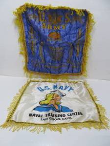 lot 169 image: 2 Old Vintage WW2 era Silk Pillow Cases
