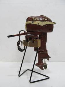 lot 180 image: Vintage JOHNSON SEAHORSE Toy 30hp Outboard Motor