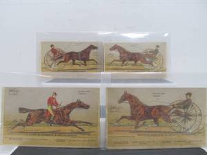 lot 181 image: Lot of 4 Different 1880s Boraxine Horse Racing Trading Cards