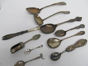 lot 88 image: Group of Assorted Vintage & Antique Sterling Silver Flatware