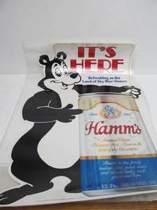 lot 93 image: Large Vintage HAMMS Bear Beer Poster