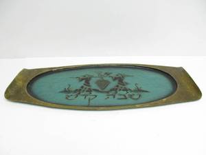 lot 99 image: Mid Century Hand Hammered Brass Serving Tray by A.N. Oppenheim