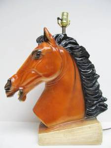 lot 103 image: Excellent LARGE Mid Century Horse Head Table Lamp