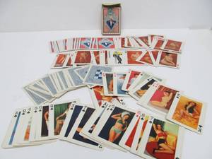 lot 67 image: 2 Vintage 1950s Risque Pinup Nude Pinup Playing Card Decks